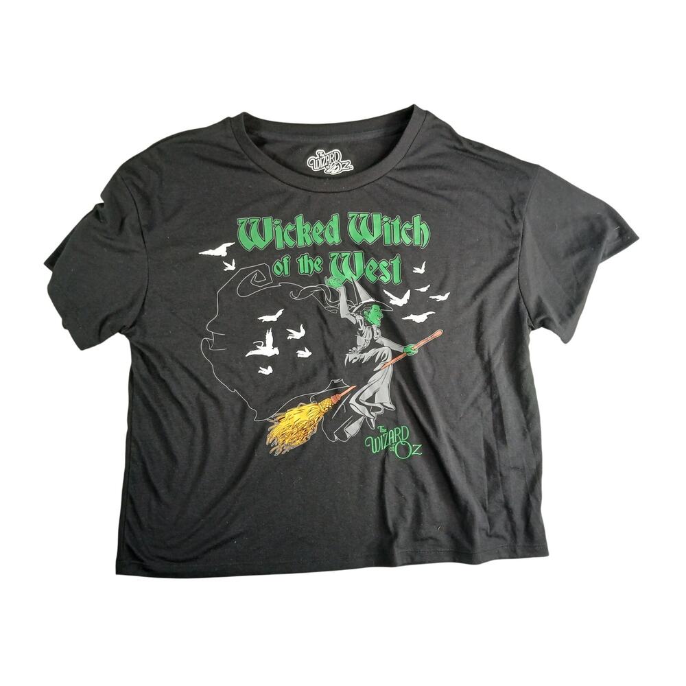 The Wicked Witch of the West Shirt Womens Medium Black Crop Kohl's Oz Vegas NWT